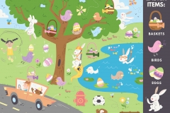 The pastel illustration with the Easter Items sidebar