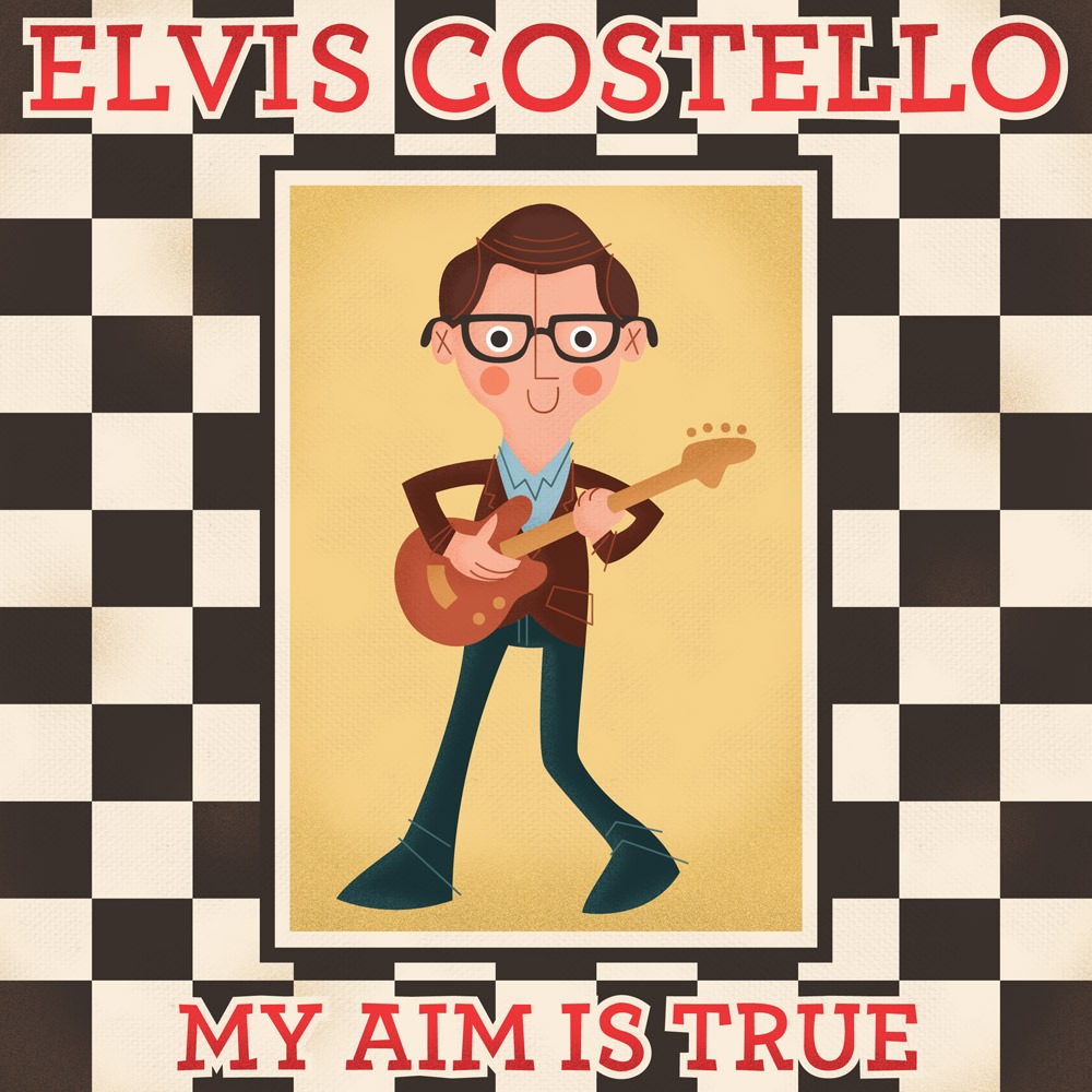 Album Cover Illustration – Elvis Costello/My Aim Is True