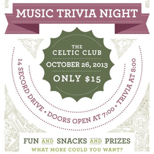 Garden City Food Co-op – Music Trivia Night Poster