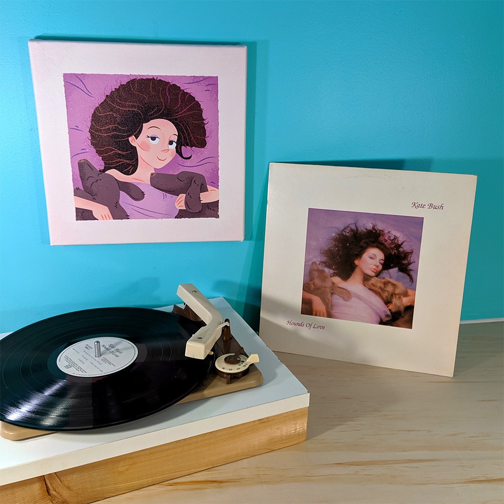 Hounds of Love on canvas and vinyl