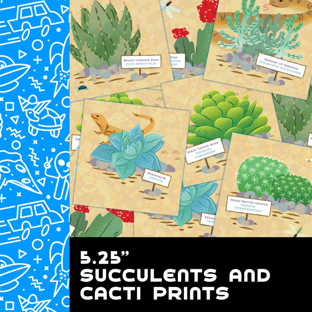 5.25″ Succulents and Cacti Prints