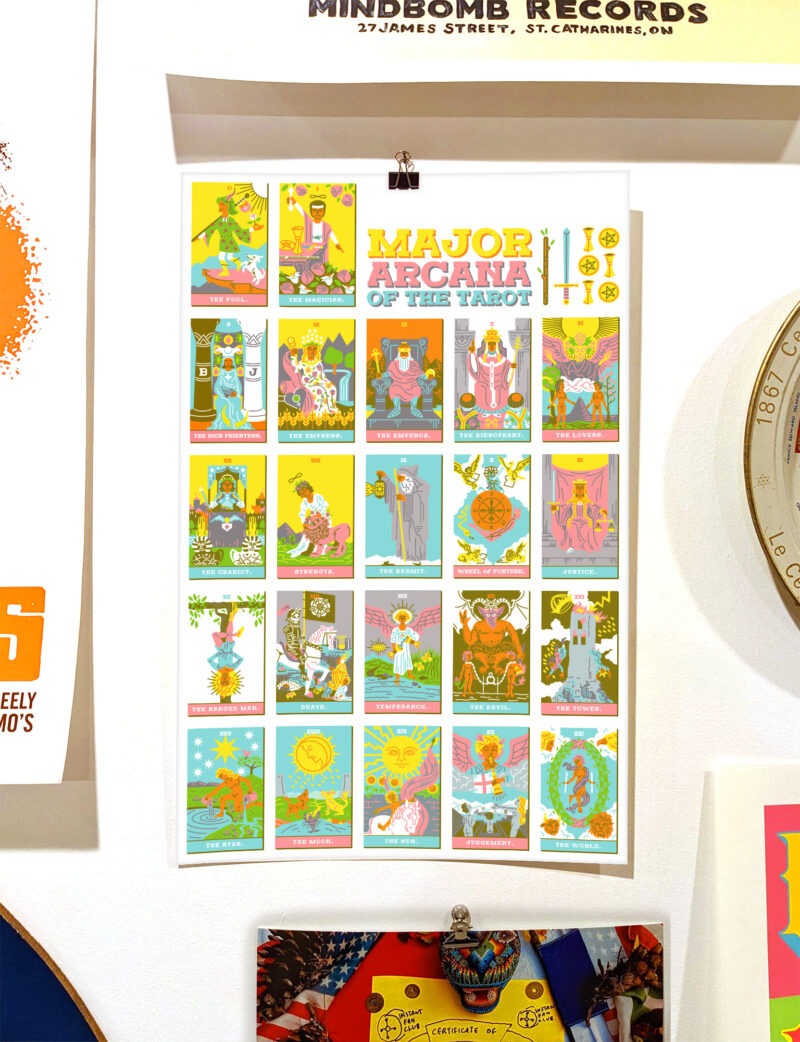 Major Arcana of the Tarot Risograph Poster